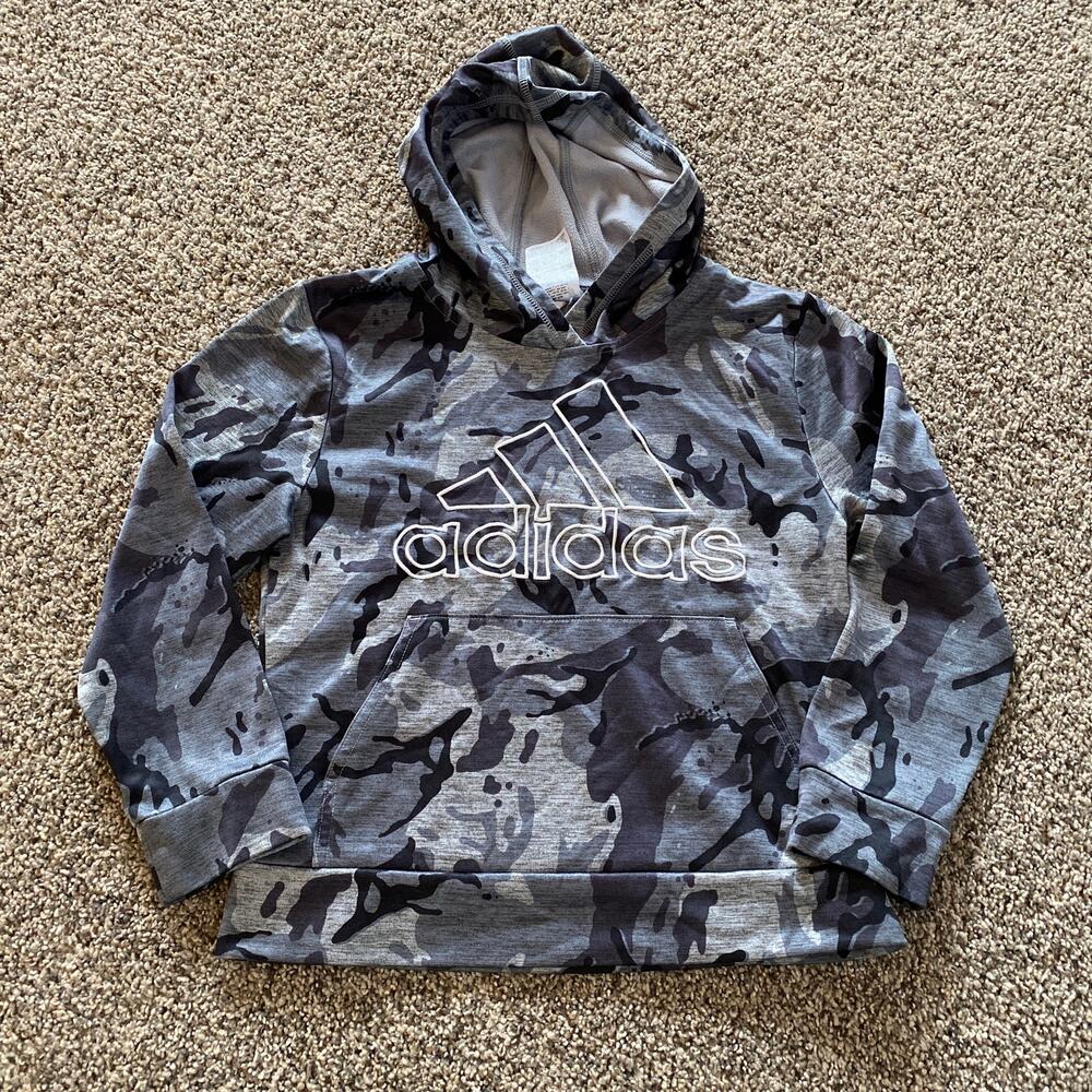Adidas Grey Camo Hoodie - Size Small (8)